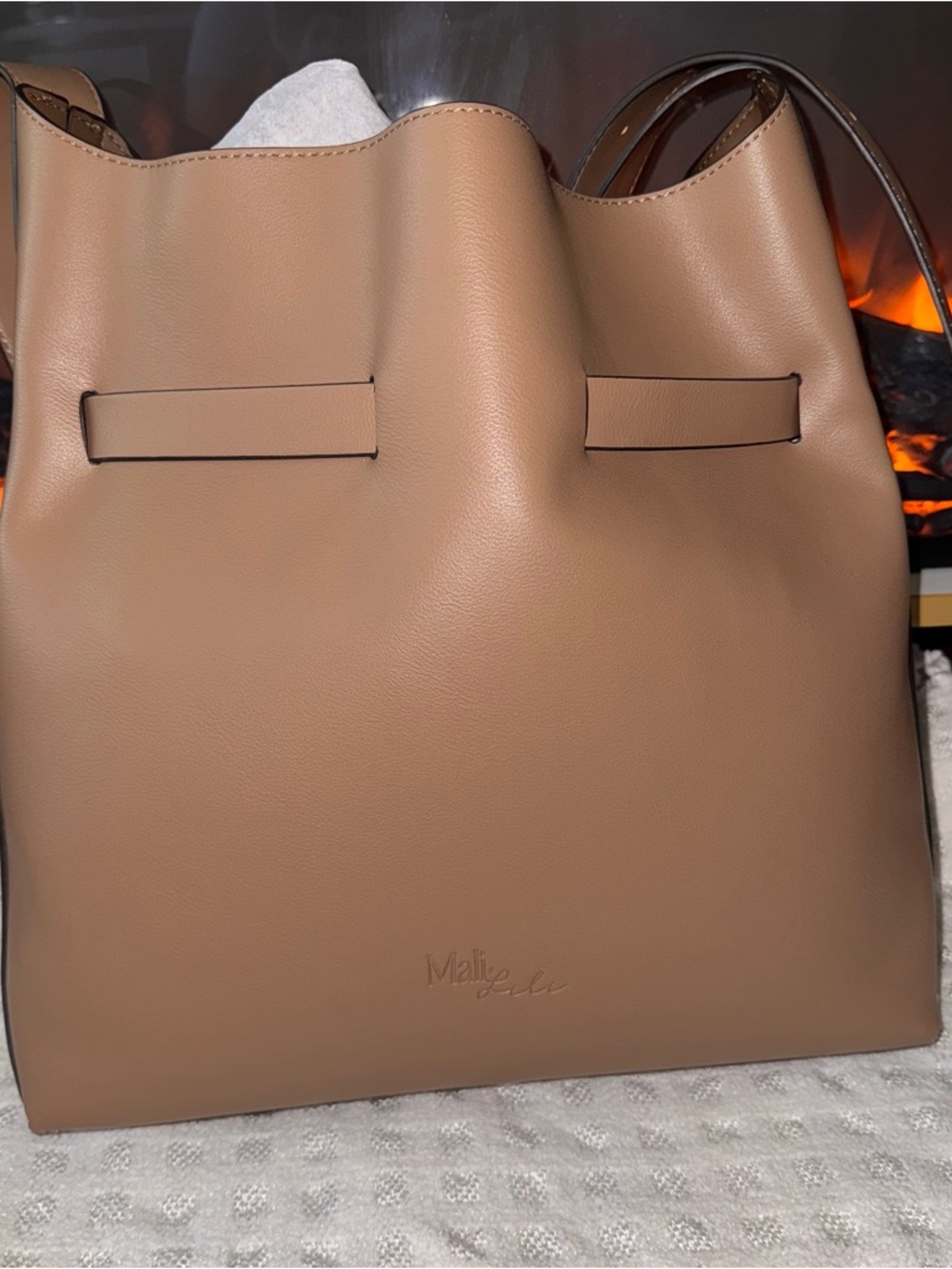 Taupe Tote Bag - Sleek Everyday Shoulder Bag vegan brand Mali +lili